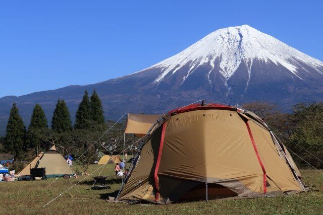 富士山麓のキャンプ